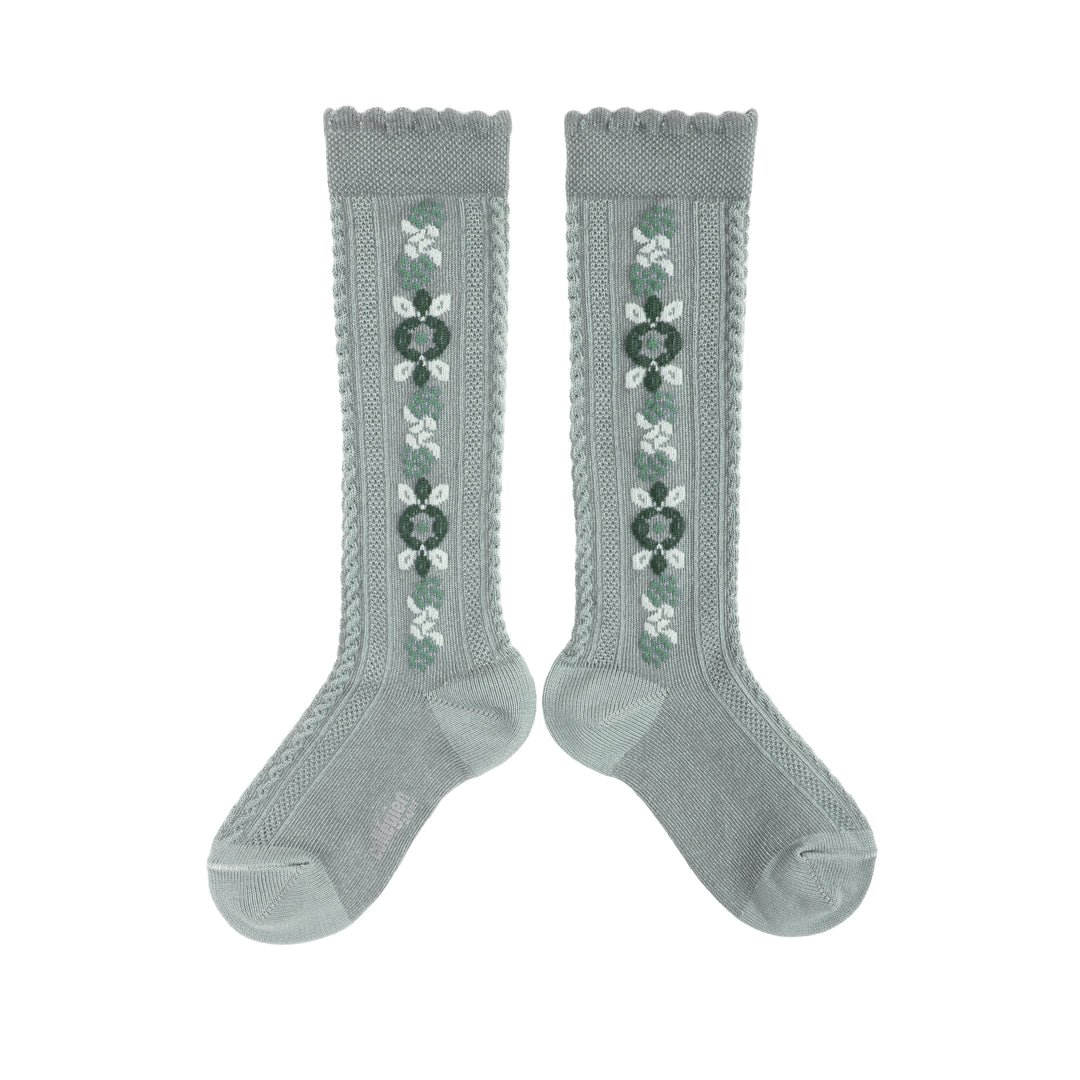 Chaussettes Dalia à motifs - aigue marine