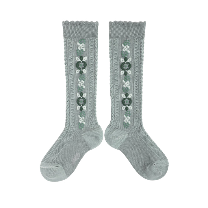 Chaussettes Dalia à motifs - aigue marine
