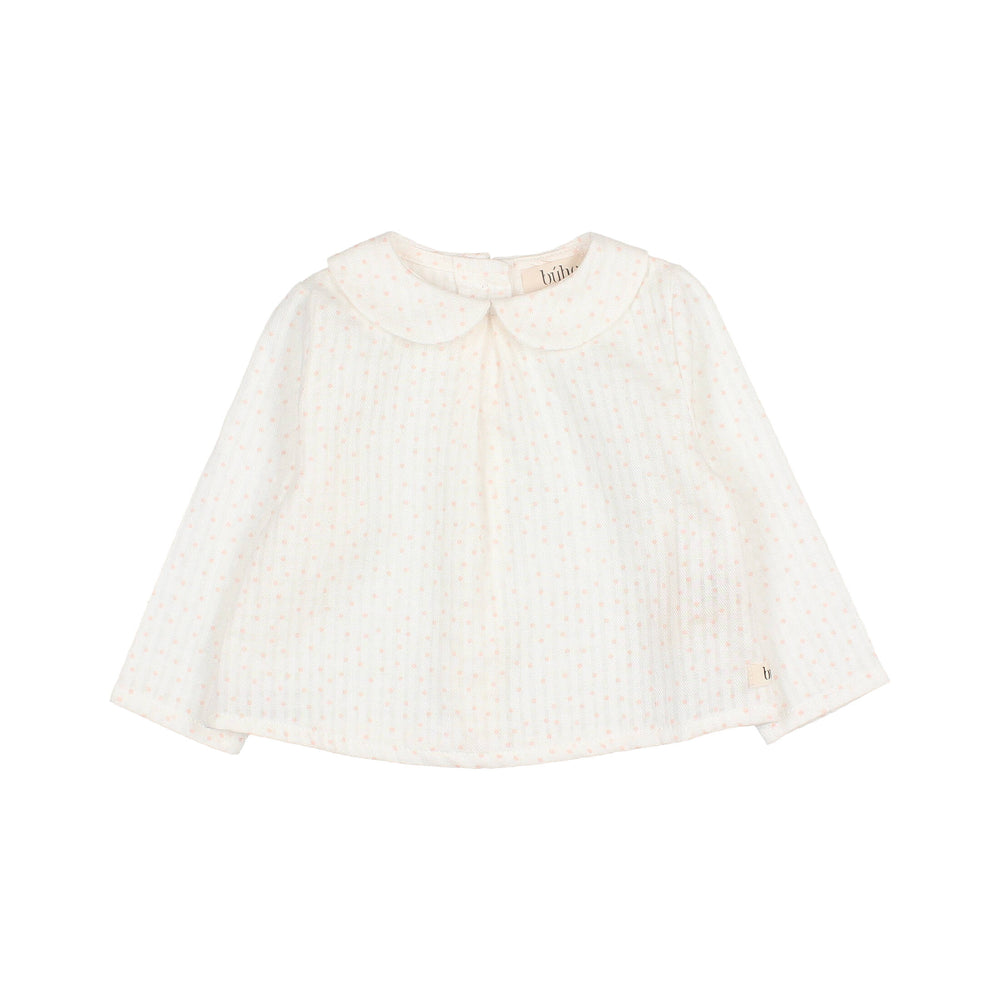 Blouse à pois écru pêche de chez Bùho