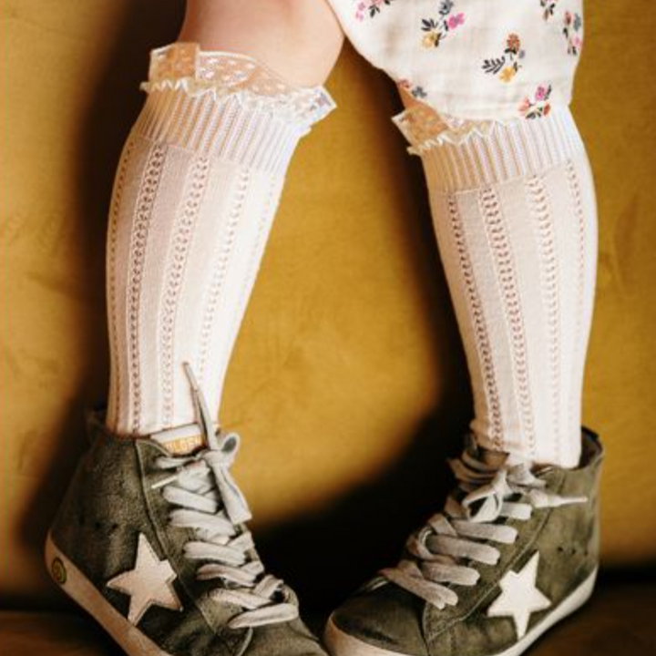Chaussettes Marie Léonie ajourées à dentelle - doux agneaux
