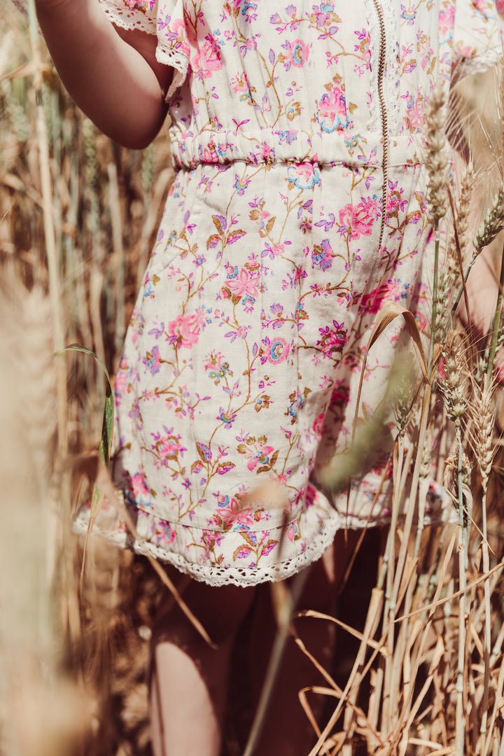 Combishort fille Mayalia à fleurs | Louise Misha