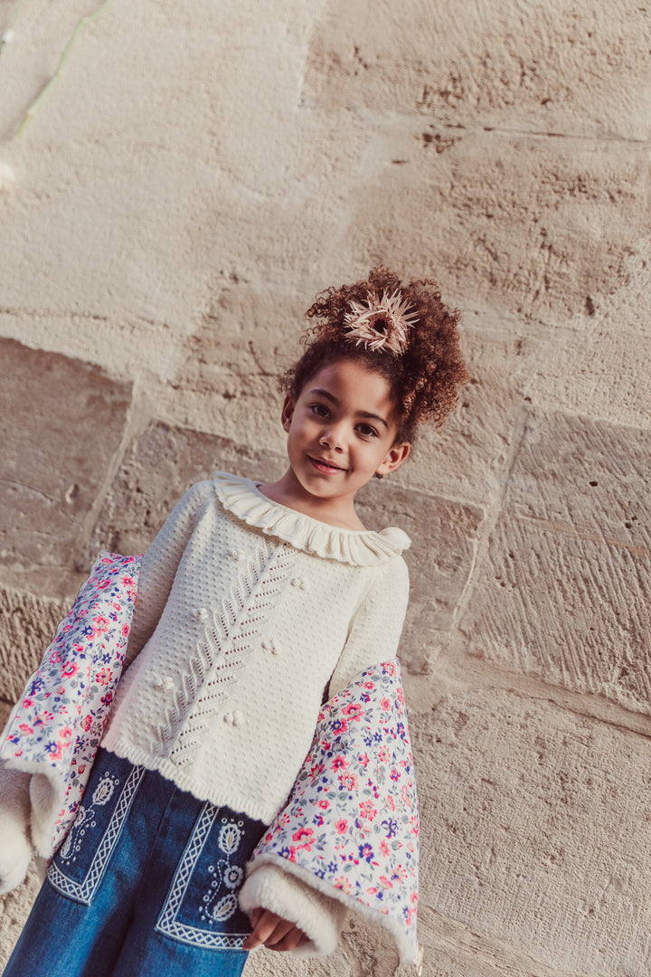 Pull Evina crème fille | Louise Misha