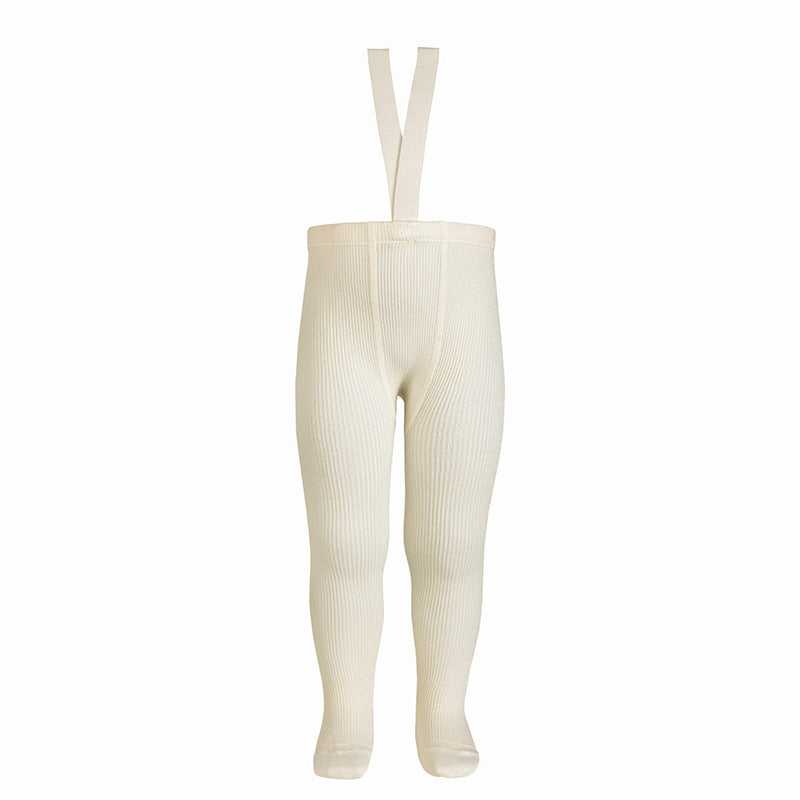 Collants à bretelles écru
