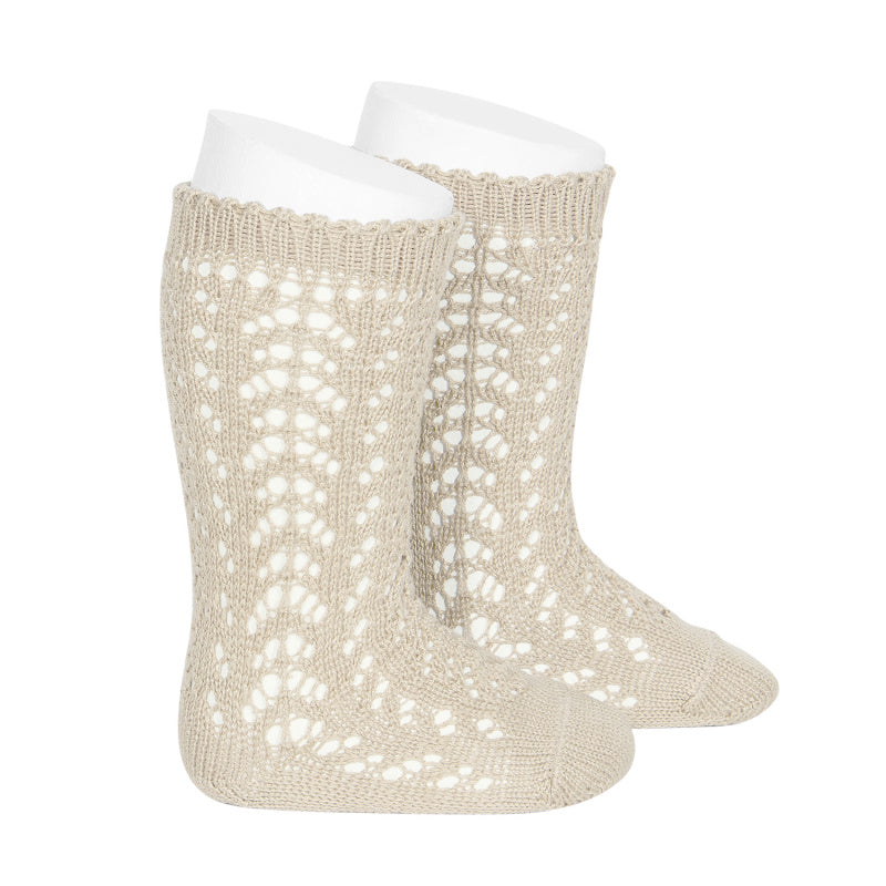 Chaussettes crochet lin
