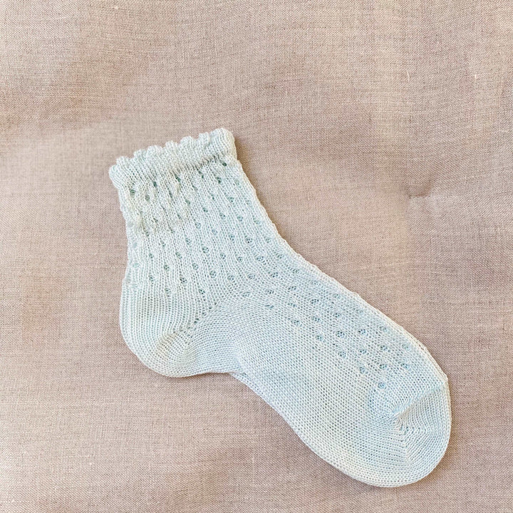 Chaussettes basses ajourées vert pastel