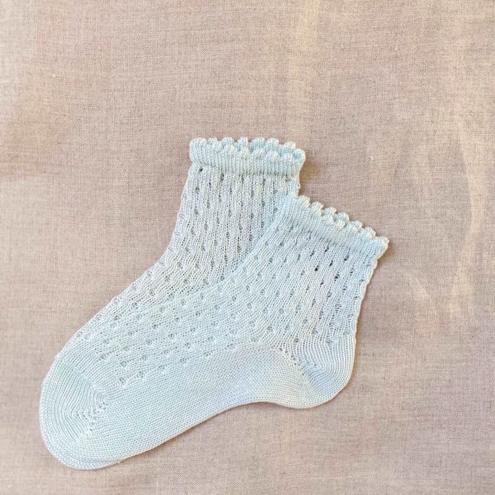 Chaussettes basses ajourées vert pastel