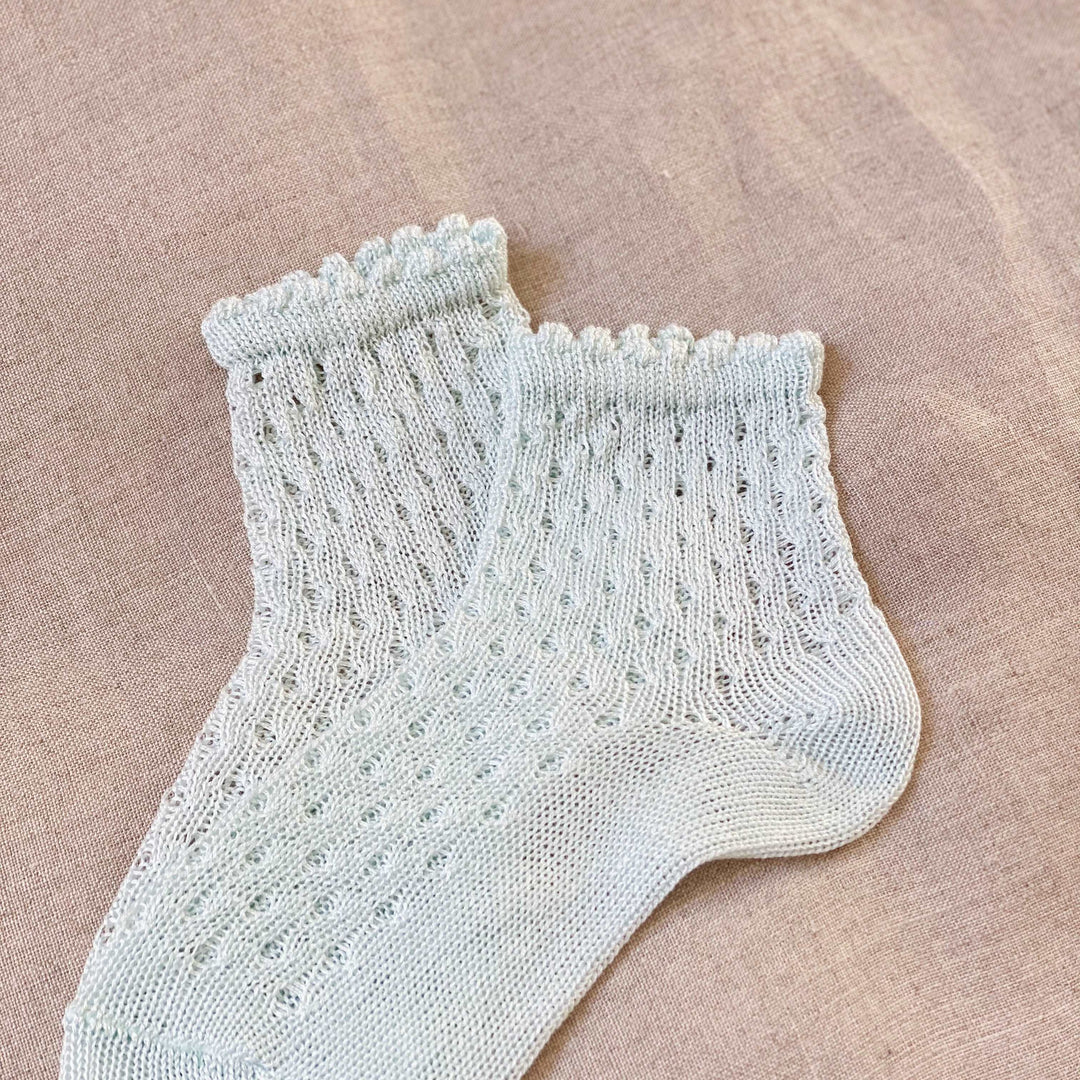 Chaussettes basses ajourées vert pastel