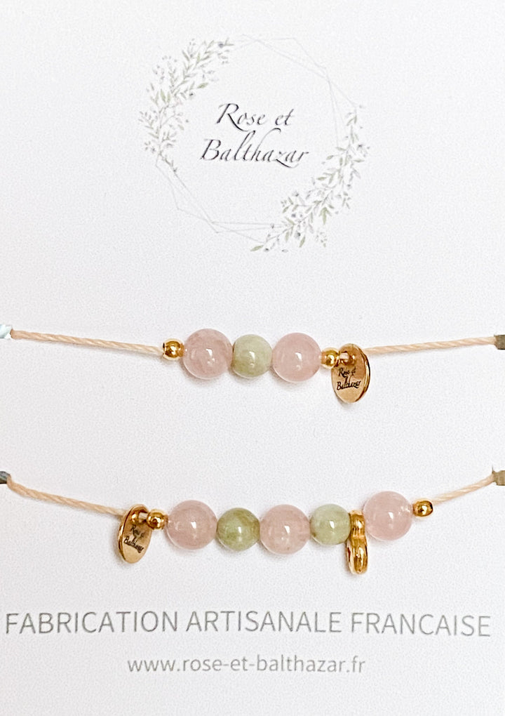 Quartz and jade bracelet - adult