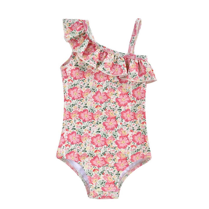 maillot de bain une pièce Audrey, motif fleurie, Pink meadow, , chapeau bob motif assorti, Louise Misha, Rose et Balthazar