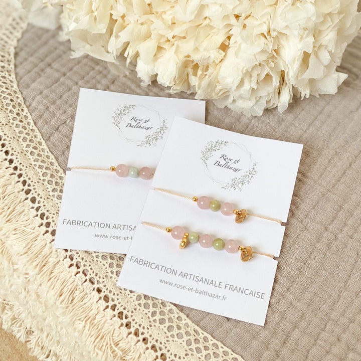 Quartz and jade bracelet - adult