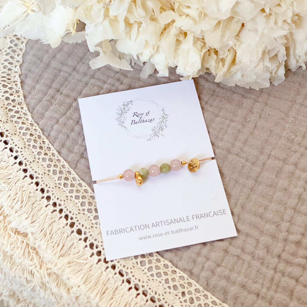 Quartz and jade bracelet - adult