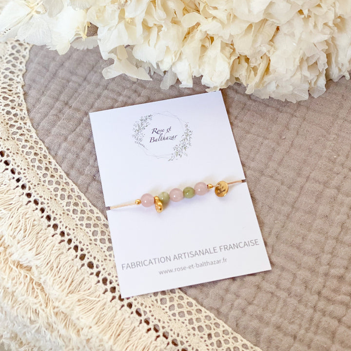 Quartz and jade bracelet - adult