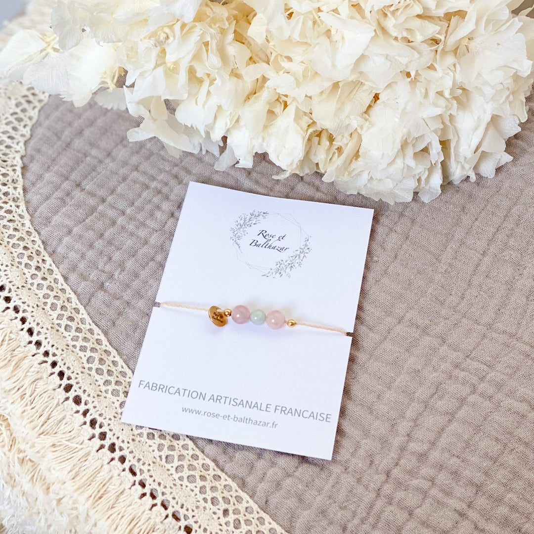 Quartz and jade bracelet - adult