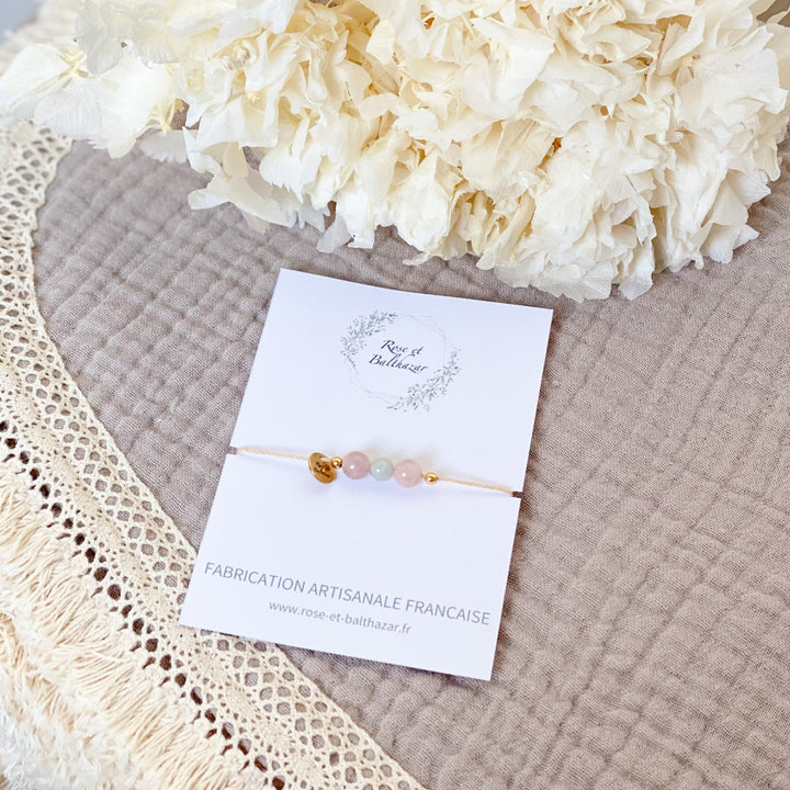 Quartz and jade bracelet - adult