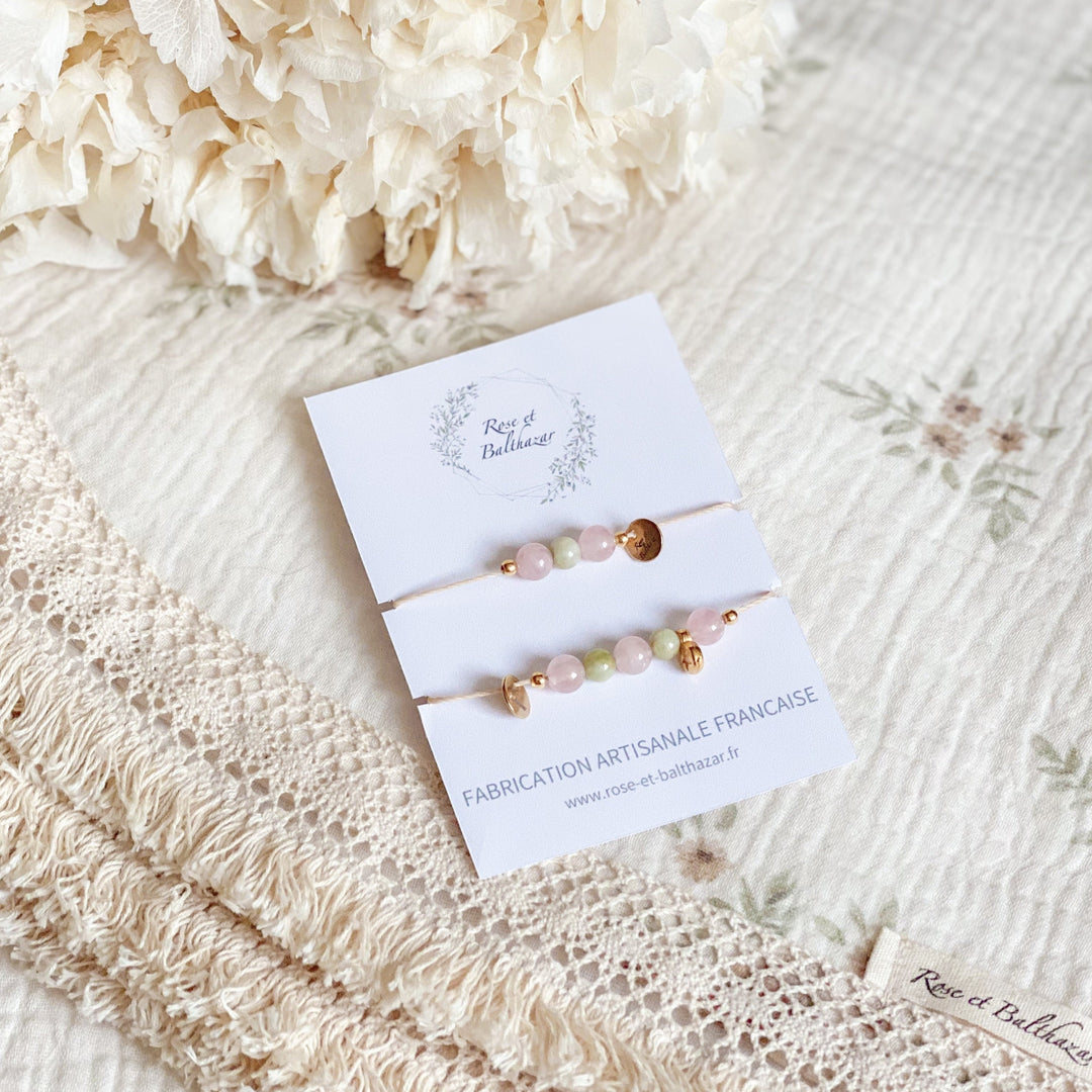 Quartz and jade bracelet - adult