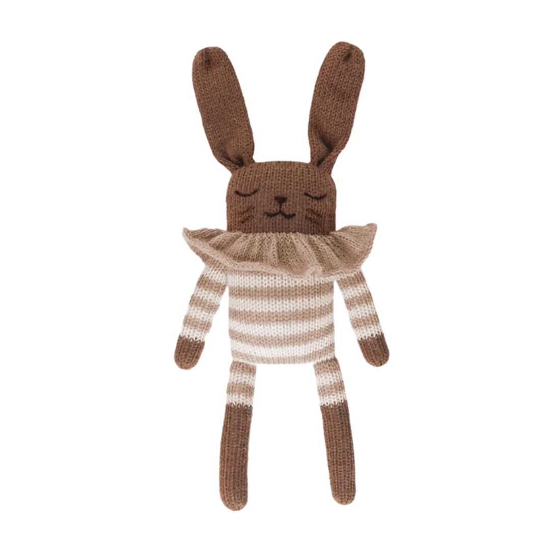 Doudou lapin combishort rayée sable