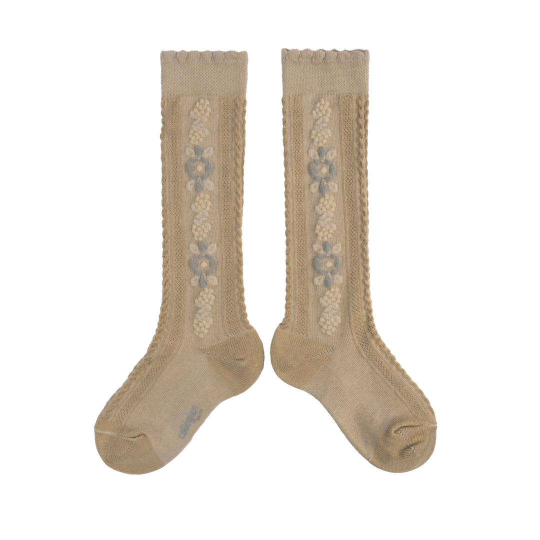 Chaussettes Dalia à motifs - petite taupe