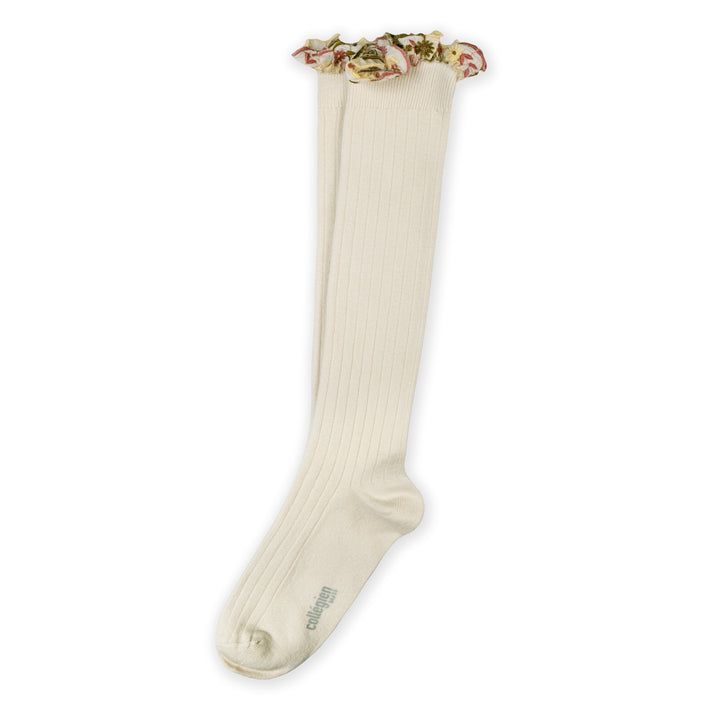 Chaussettes Eglantine à volant brodé - doux agneaux