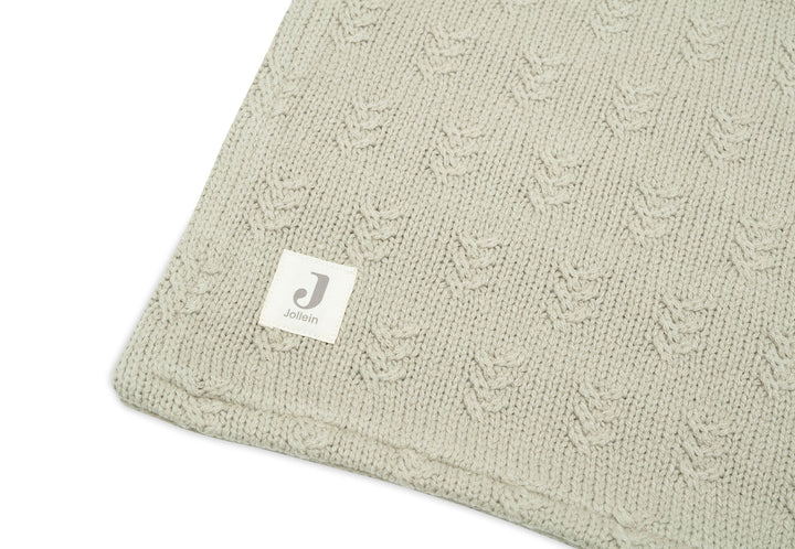 Couverture Grain knit vert olive | Jollein