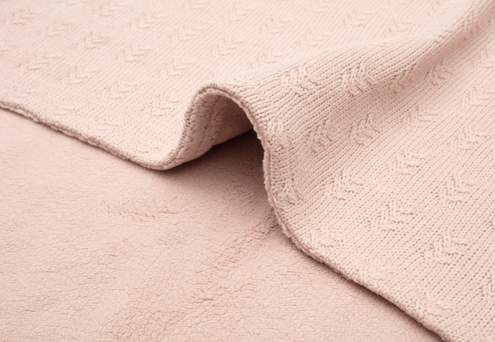 Couverture Grain knit rose | Jollein