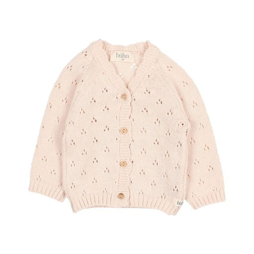 Gilet ajouré rose pale de chez Buho