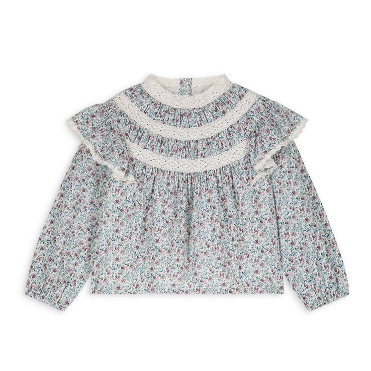 Blouse Janipa fleurs Cream Rétro Pansy | Louise Misha