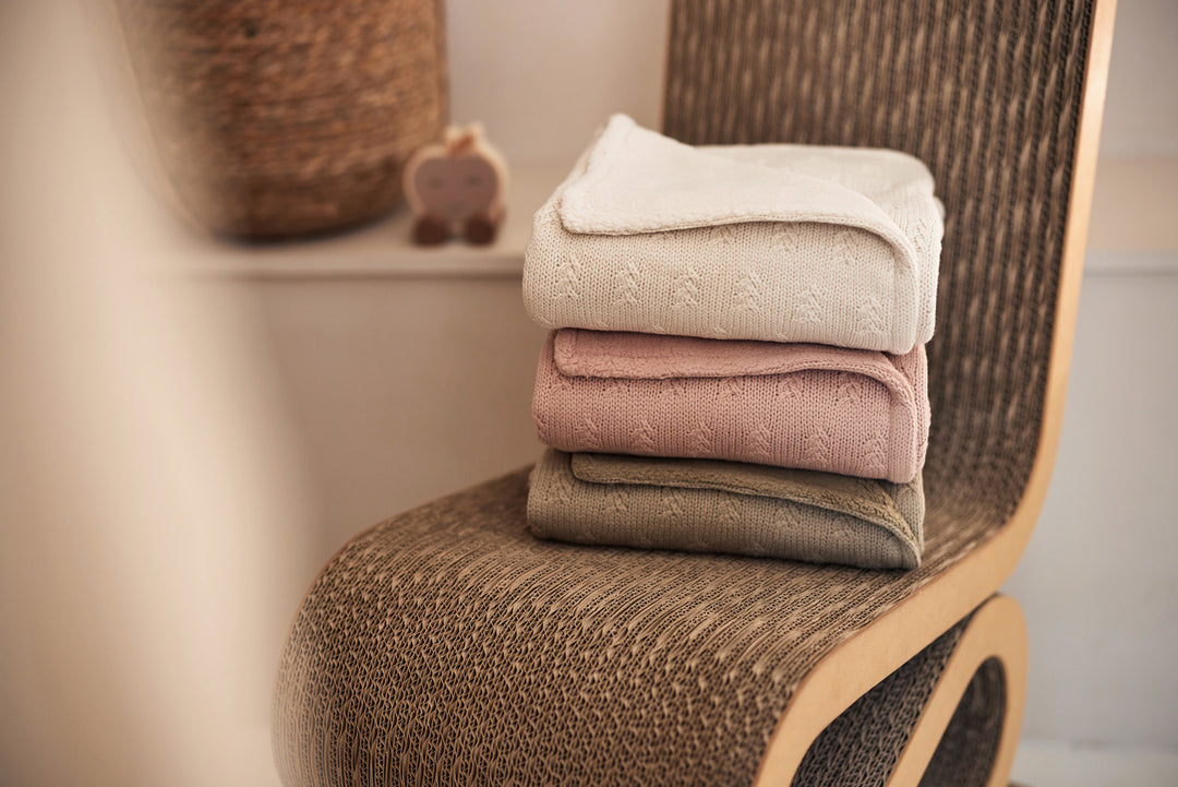 Couverture Grain knit écru | Jollein