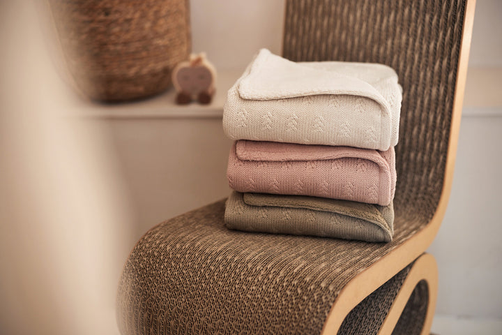 Couverture Grain knit écru | Jollein
