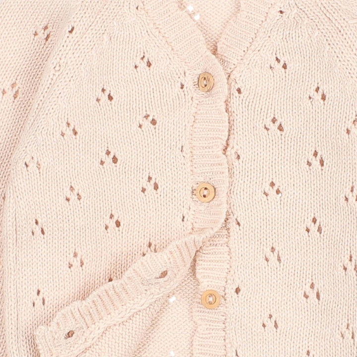 Gilet ajouré rose pale