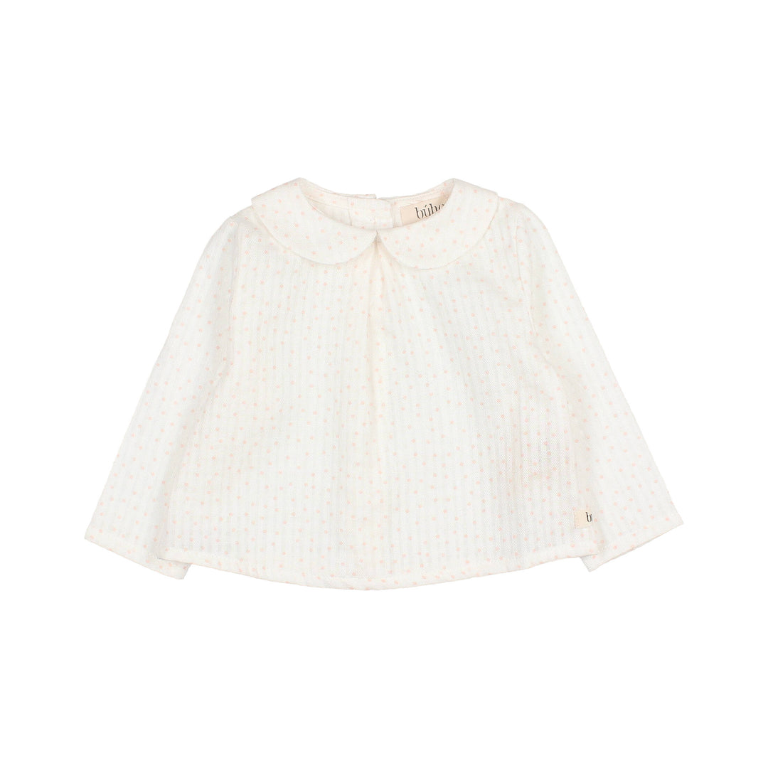 Blouse à pois écru pêche de chez Bùho