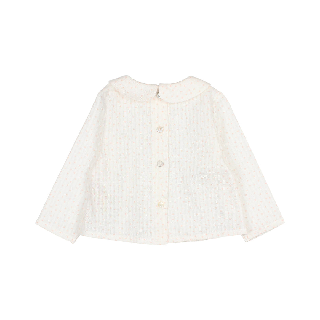 Blouse à pois écru pêche de chez Bùho