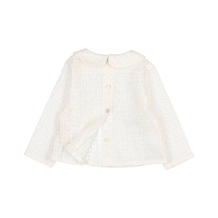 Blouse à pois écru pêche