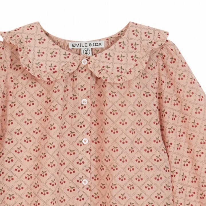 Blouse bébé à col imprimé cerises - Emile et Ida