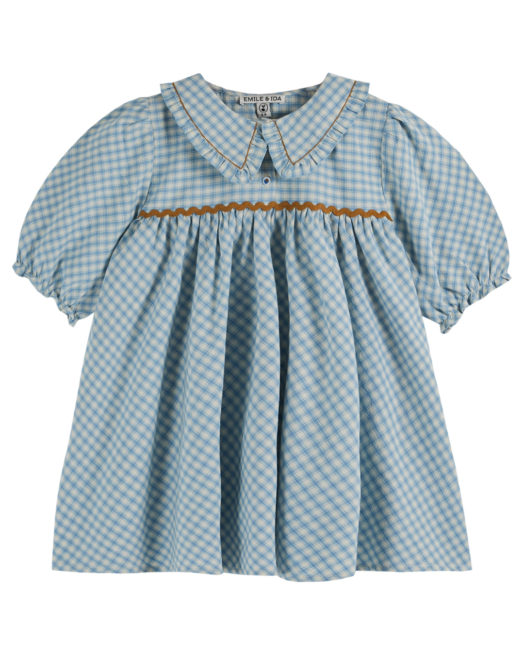 Robe fille vichy bleu | Emile et Ida