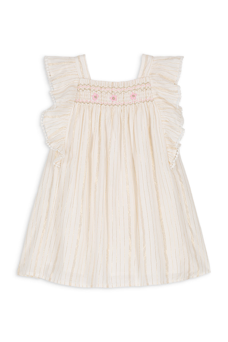 Robe fille Martine crème lurex | Louise Misha