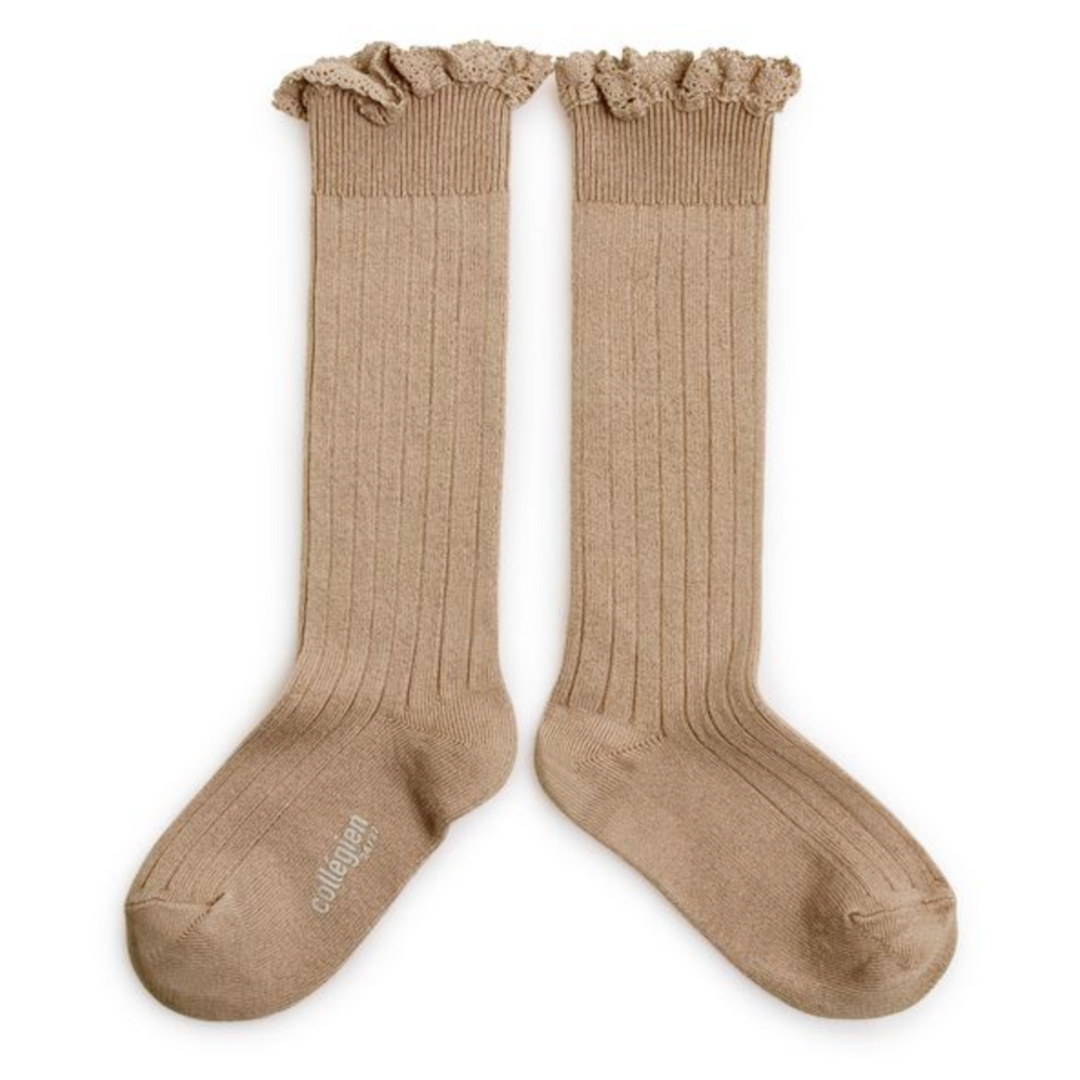 Chaussettes hautes Joséphine petite taupe