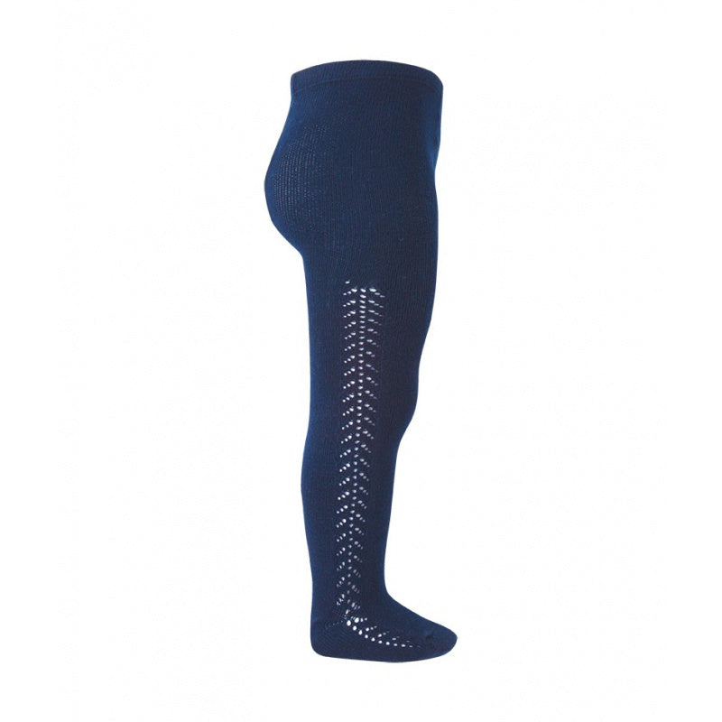 Warm navy openwork tights