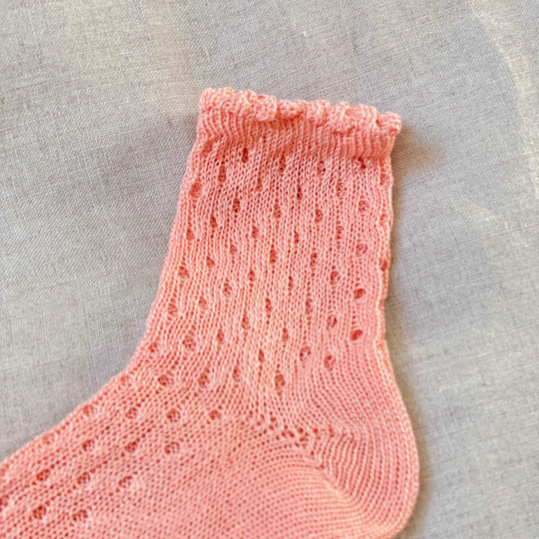 Chaussettes basses ajourées pivoine