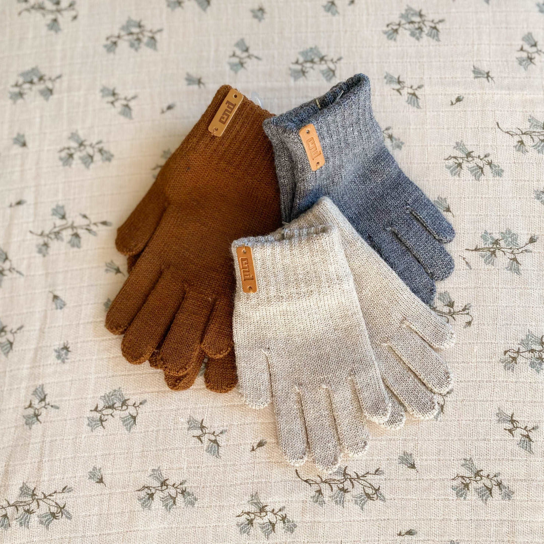 Gants gris en laine