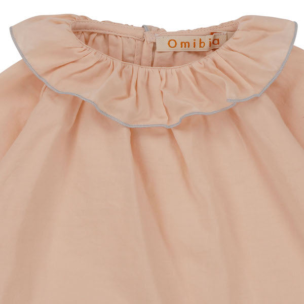 blouse bébé omibia pêche détail