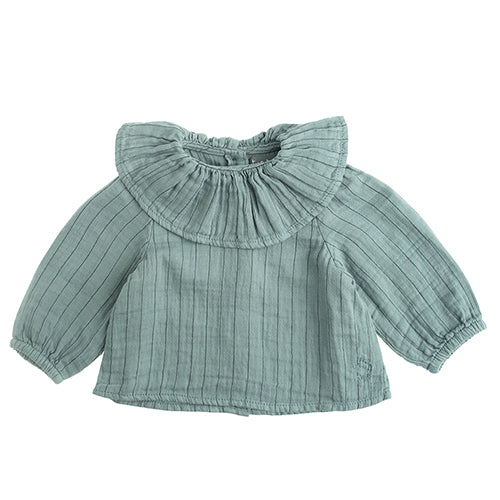 Green blouse with lurex thread