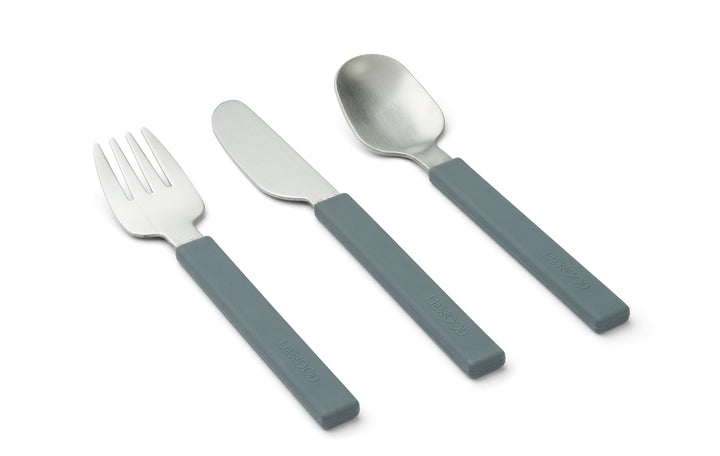 Cutlery set Adrian Whale blue | liewood