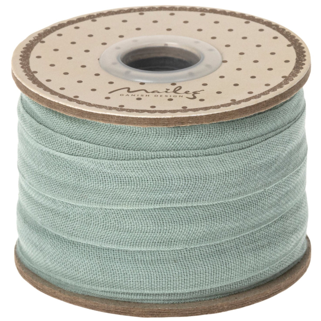 Wide mint cotton ribbon