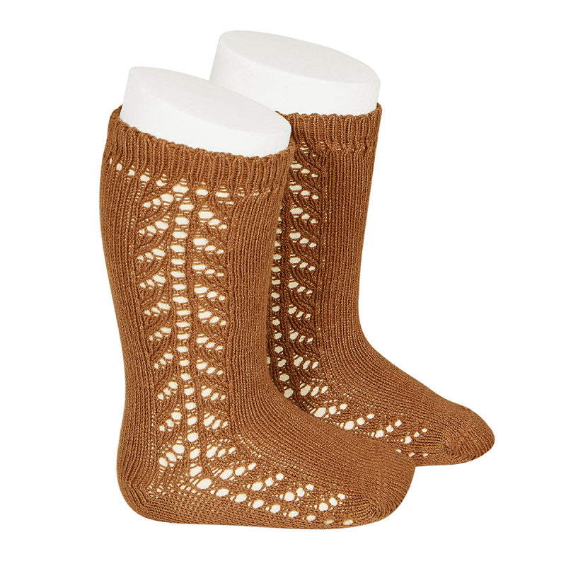 Cinnamon openwork socks